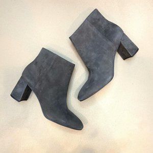 Ann Taylor Block Heel Ankle Boots Grey Suede 8.5